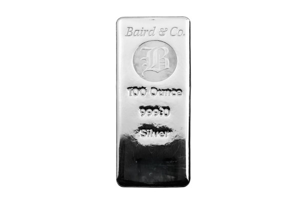 100oz Silver Baird & Co Bar Cast 999