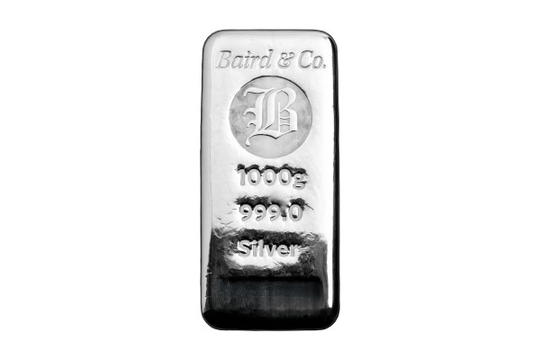 1kg Silver Baird & Co Cast Bar 
