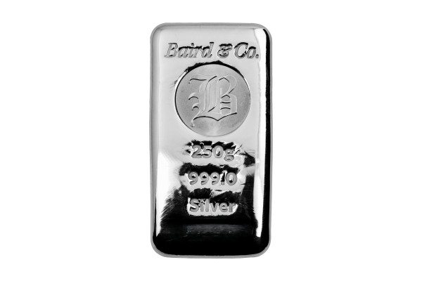 250g Silver Baird & Co Cast Bar 