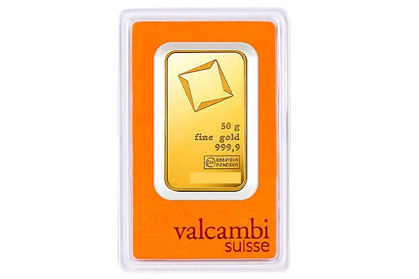 50g Valcambi Suisse Gold Bar