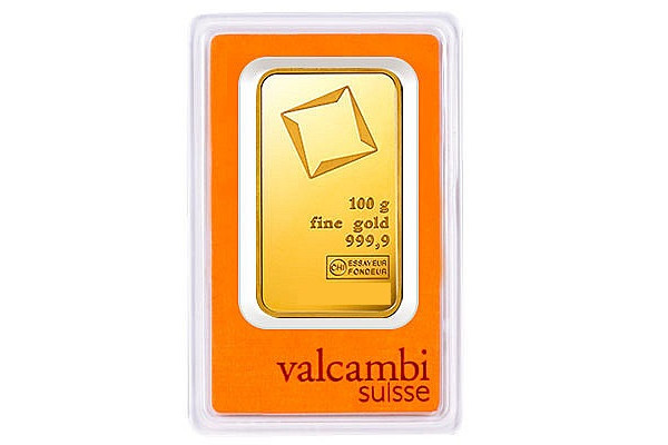 100g Valcambi Suisse Gold Bar