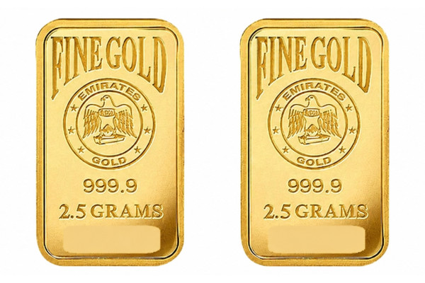 2x 2.5g Gold Emirates Gold Bar