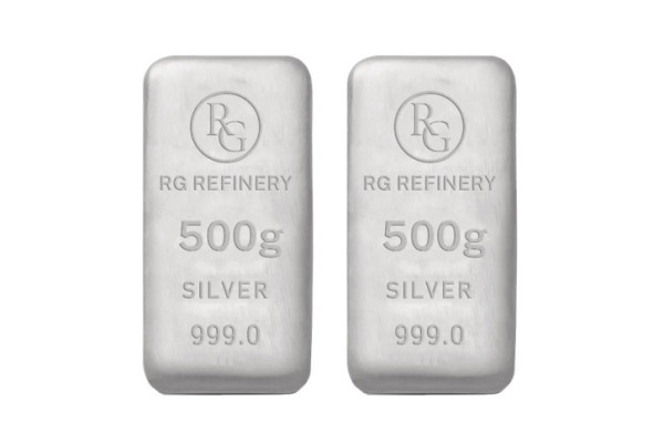 2x 500g Silver RG Refinery Bar