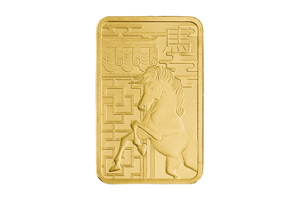 10g Gold Baird & Co Minted Bar Lunar Year Of The Horse 999.9