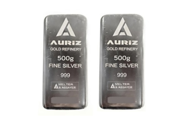 2x 500g Silver Auriz Bar
