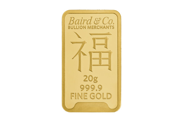 20g Gold Baird & Co Minted Bar Lunar Year Of The Horse 999.9