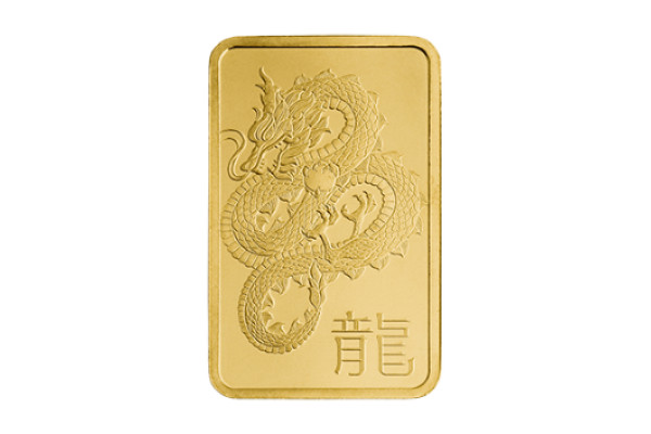20g Gold Baird & Co Minted Bar Lunar Year Of The Dragon 999.9