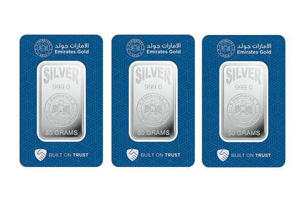 3x 50g Silver Emirates Gold Bar