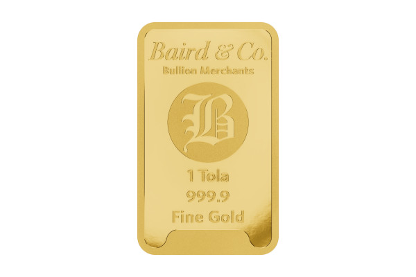 1 Tola Gold Baird & Co Minted Bar 999.9
