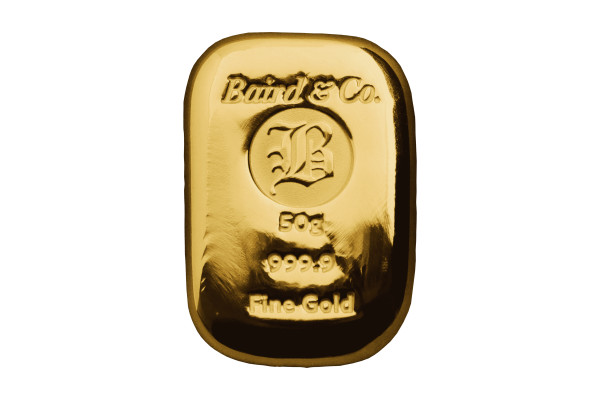 50g Gold Baird & Co Bar Cast 999.9