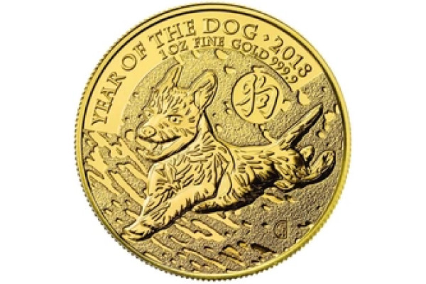 2018 Year of the Dog Gold Coin 1oz Royal Mint Lunar Series