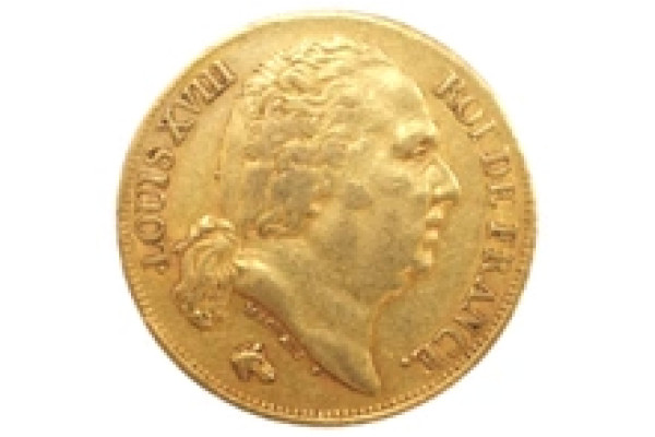 1817 20 French Francs - Louis XVIII Bare Head - L