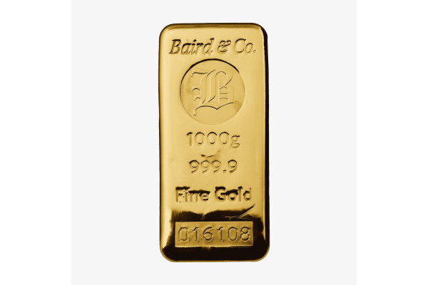 Baird & Co 1kg Cast Gold Bar – Fine Gold 999.9 