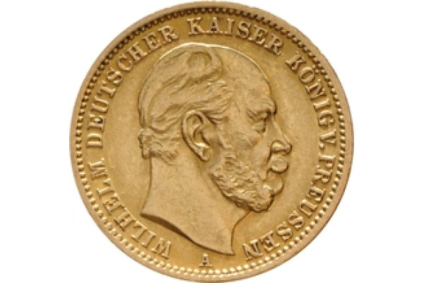 German 20 Mark Gold Coin Wilhelm I 1871-1888