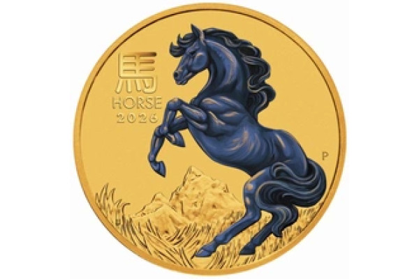 2026 1/10oz Perth Mint Year of the Horse Coloured Gold Coin