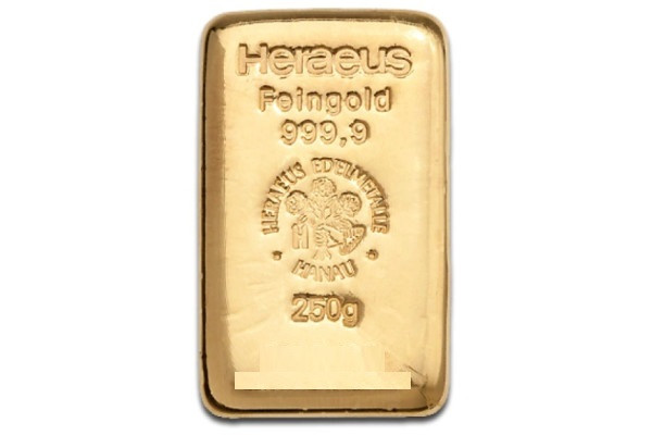 250g Gold Bar Heraeus