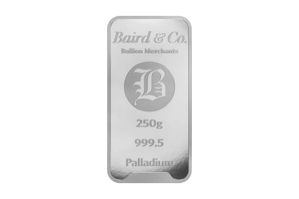 250g Palladium Baird & Co Bar Minted 9995