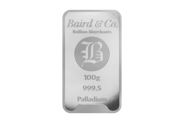 100g Palladium Baird & Co Bar Minted 9995