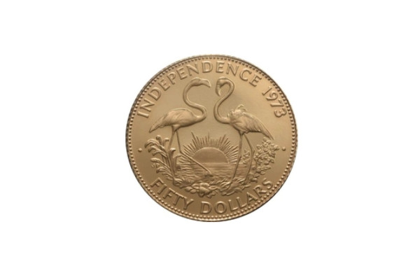 Bahamas $50 Gold Coin 1973 Independence
