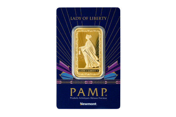 1oz Newmont Lady of Liberty Gold Minted Bar