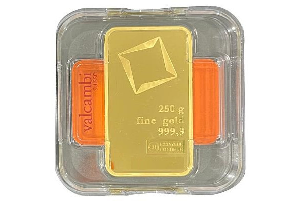 250g Valcambi Suisse Minted Gold Bar